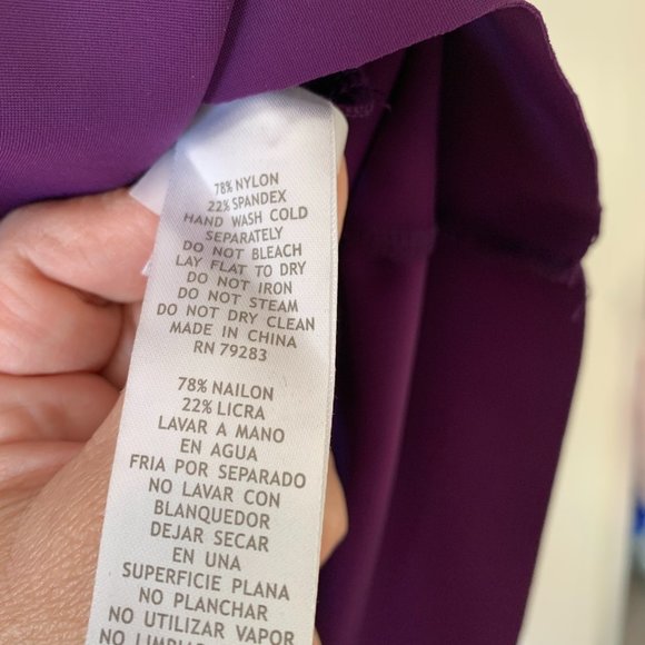 Purple Jeweled Shoulders Dress Size 14 - Picture 5 of 6